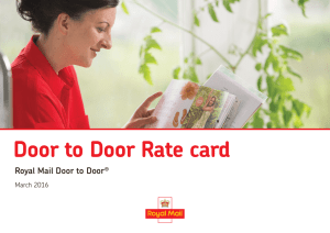 Door to Door Rate card