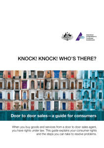 Door to door sales - a guide for consumers