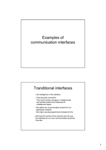 Examples of communication interfaces Tranditional interfaces