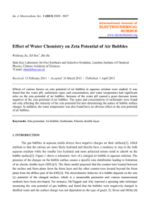 Effect of Water Chemistry on Zeta Potential of Air Bubbles