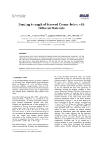 Bending Strength of Screwed Corner Joints with Different Materials