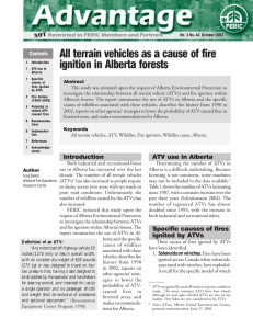 Report: All terrain vehicles as a cause of fire ignition in Alberta forests