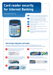 Card reader security for Internet Banking