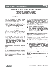 Section 9: Air Brake System Troubleshooting Tests