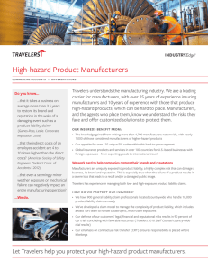 High-hazard product manufacturers