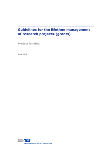 Guidelines for the lifetime management of research projects