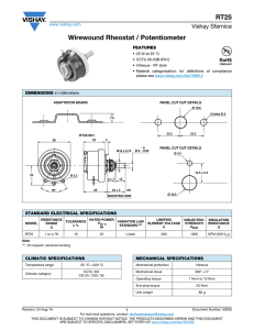 RT25 Wirewound Rheostat / Potentiometer