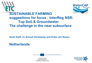SUSTAINABLE FARMING suggestions for focus : InterReg NSR: Top