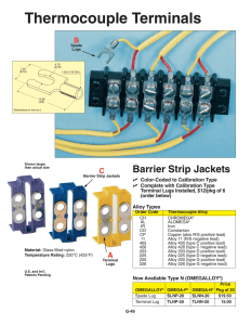 BSJ, SL and TL Series : Barrier Strips, Thermocouple Spade Lugs