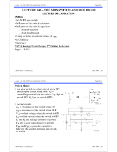 lecture 140 – the mos switch and mos diode