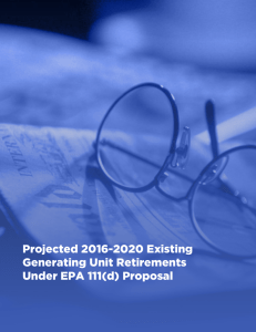 Projected 2016-2020 Existing Generating Unit Retirements Under