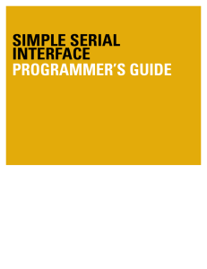 simple serial interface programmer`s guide