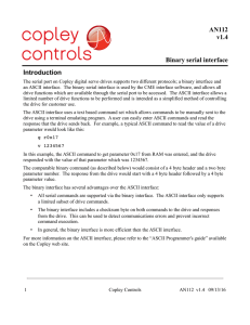 Binary Serial Interface Operation