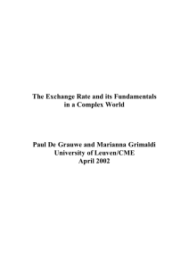 The Exchange Rate and its Fundamentals in a Complex World Paul