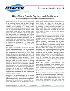 High-Shock Quartz Crystals and Oscillators