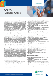 SYSPRO Purchase Orders