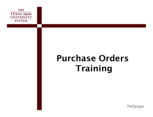 Purchase Orders T i iranng