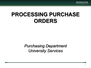 processing purchase orders - University Services | Michigan State