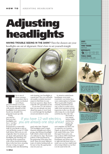 HOW TO ADJUSTING HEADLIGHTS Adjusting headlights