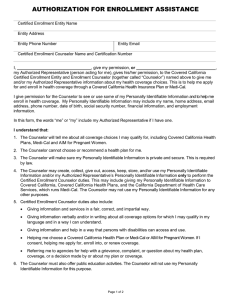 applicant Authorization For enrollment Assistance