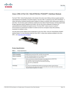 Cisco CRS 4-Port OC-192c/STM-64 POS/DPT Interface Module