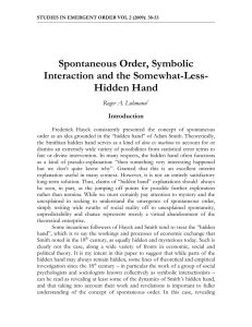 Spontaneous Order, Symbolic Interaction and the Somewhat