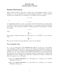 Partial Derivatives and Implicit differentiation 1