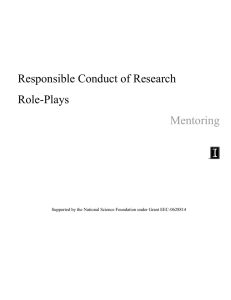 Responsible Conduct of Research Role