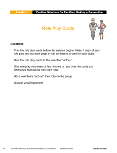 Role Play Cards - Center on the Social and Emotional Foundations
