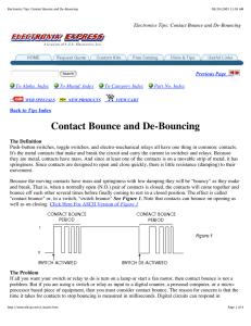 Electronics Tips: Contact Bounce and De