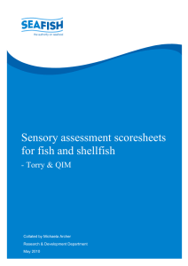 Sensory assessment schemes - seafood