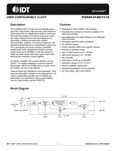 USER CONFIGURABLE CLOCK ICS525