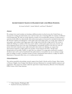 Achievement Gains in Elementary and High School