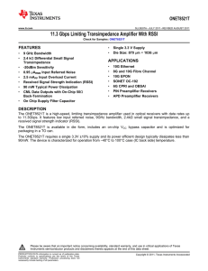 11.3 Gbps Limiting Transimpedance Amplifier with RSSI* (Rev. A)