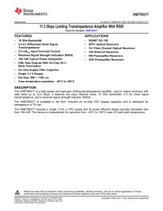 11.3Gbps Limiting Transimpedance Amplifier with RSSI (Rev. B)