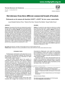 Slot tolerance from three different commercial brands of brackets