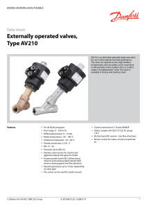 Data sheet Externally operated valves, Type AV210