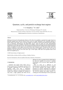 Quantum, cyclic, and particle-exchange heat engines