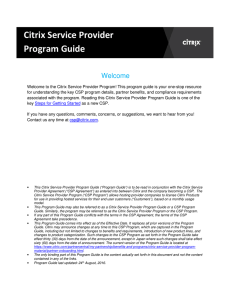 Citrix Service Provider Program Guide