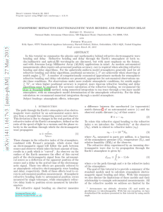 Atmospheric Refractive Electromagnetic Wave Bending and