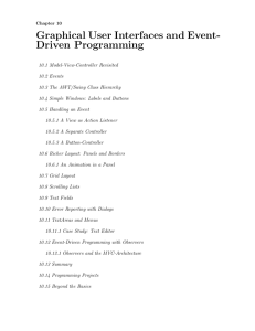Graphical User Interfaces and Event