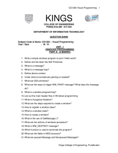 CS1305 Visual Programming Kings College of Engineering