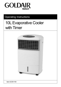 10L Evaporative Cooler with Timer