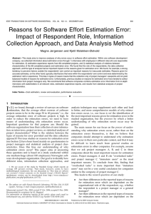 Reasons for Software Effort Estimation Error: Impact of Respondent