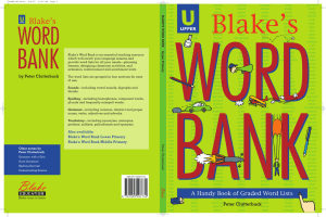 BLAKE`S WORD BANK Upper Primary Peter Clutterbuck