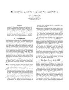 Timeless Planning and the Component Placement Problem
