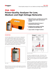 PQA 1000 Power-Quality Analyzer for Low, Medium and