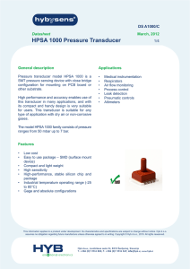 HPSA 1000 Pressure Transducer