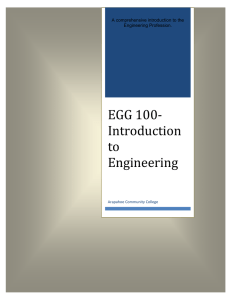 EGG 100-Introduction to Engineering