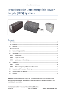 Procedures for Uninterruptible Power Supply